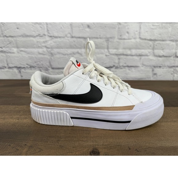 Nike Court Legacy Lift Platform White Black Women's Sneakers Shoes 8 DM7590-100 - Picture 10 of 13